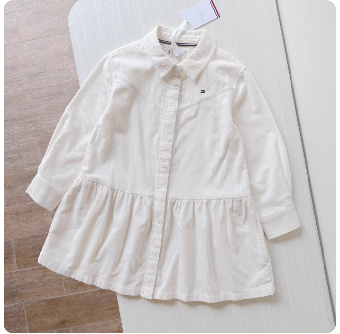 4-12 years old children's clothing exported to Europe Spring and Autumn long-sleeved shirt dress design dress girl high-quality lapel shirt