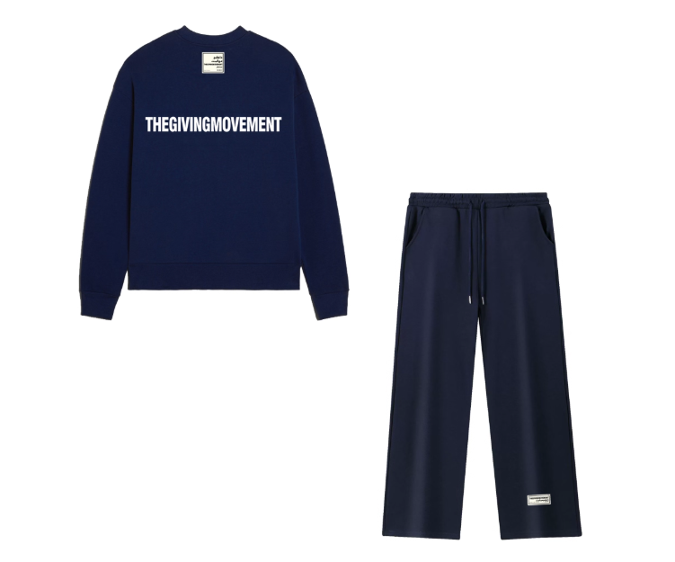 TGM 420g Heavyweight Cotton Loose-fitting Crew Neck Pullover Sweatshirt + Comfortable Sweatpants Set for Couples - Street Style