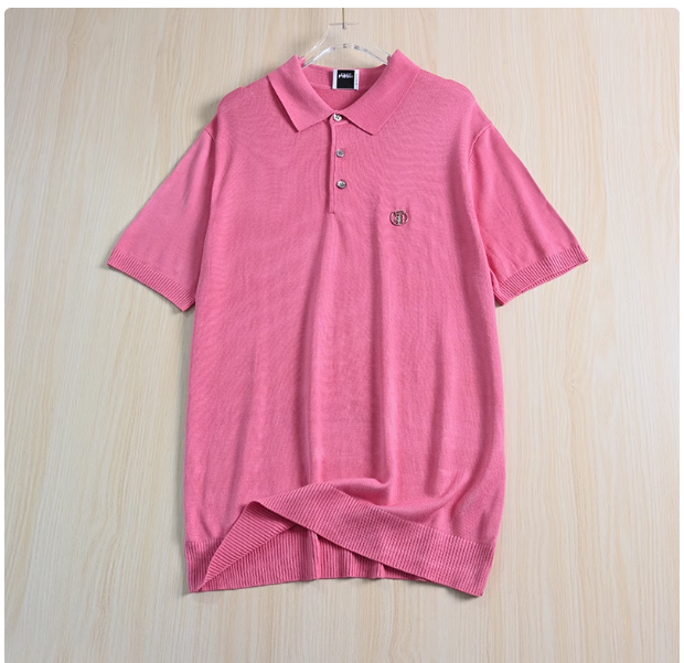 Couples style British light luxury quality edge exquisite small iron label decoration lapel pullover knitted tops for men and women