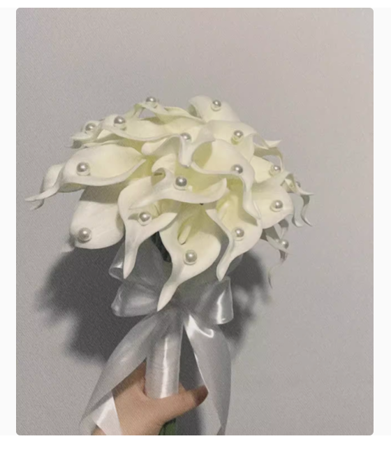 High-end artificial flower wedding bouquet French fresh photography bride couple get a certificate tulip pearl calla lily