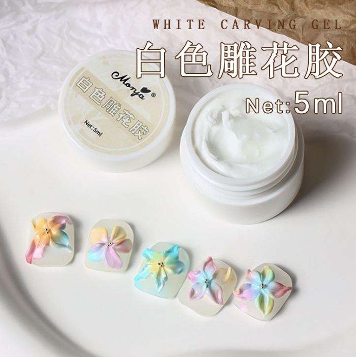 New nail art carving glue relief wash-free painted plaster glue micro-carving glue white sand three-dimensional carving plaster glue