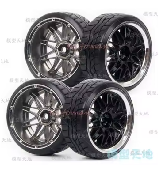 4pcs 1/10 Drift Car Tires 26*64MM Plastic Wheel Rim Hard Tyre for HSP Tamiya HPI Kyosho 94123 XIS D3 D4 CS TT01 TT02 9016