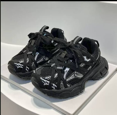 Girls' daddy shoes 2025 spring children's shoes winter plus velvet boys' daddy shoes breathable running shoes