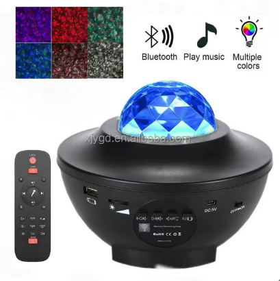 LED Starry Sky Projector Night Light galactics Star Projector Ocean Wave Night Lamp With Music Wireless Speaker For children