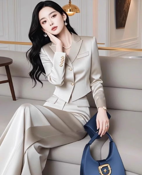 Temperament outfit a complete set of women's clothing autumn new fashionable suit jacket trousers high-end exquisite lady two-piece suit