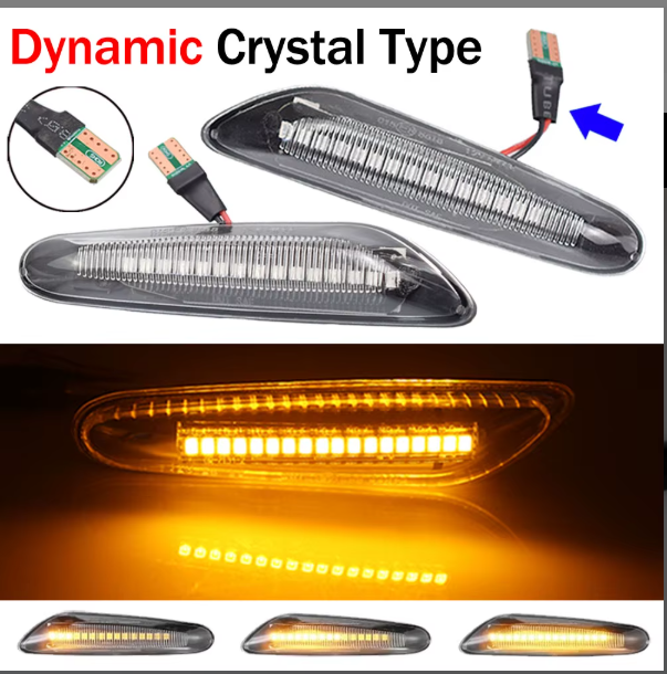 2pcs New LED Indicator Light Sequential Blinker for BMW E46 E90 E91 E92 E93 E60 E87 E82 E46 Turn Signal Lights