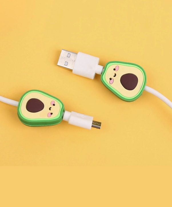 2pcs Avocado Design Data Cable Protector