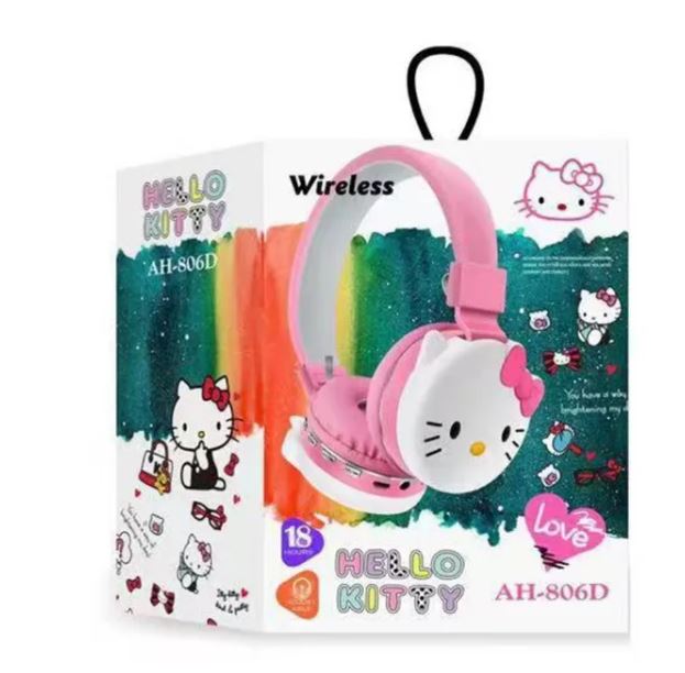 Hello Kitty Cute Bluetooth Headphone Wireless Headsets Anime Cartoon Stereo Headset Earphone With Mic Fashion Hottie Y2k Gifts