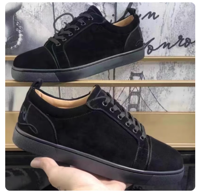 Genuine leather ACL red bottom shoes cl men's shoes low top rivet shoes couple trendy sneakers casual women's shoes head nail rhinestone shoes