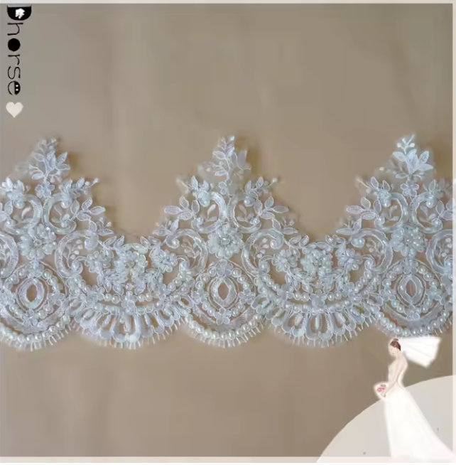 Border Lace/white Floral Bridal Lace Trim/latest Hand Beaded and Embroidery Designs-DHBL1723