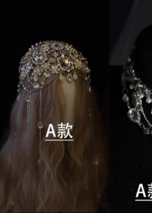Deng Ziqi's exotic eyebrow pendant, European and American electronic music festival, bar night show, exaggerated hair accessories, tassel headdress