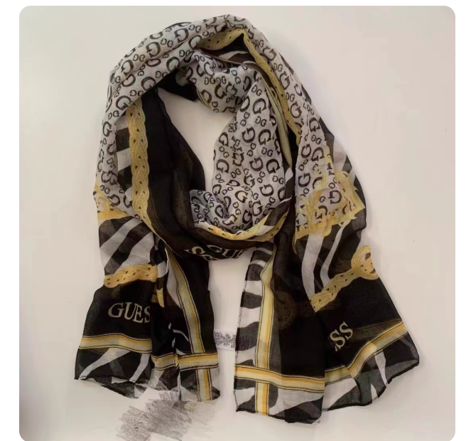 Export surplus stock autumn and winter women's letter cotton and linen scarf, spring, autumn and summer versatile travel and vacation sun protection silk scarf