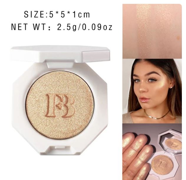 FB Highlighter Wattabrat 3D Baby Pink Shimmering Body Highlighter Makeup Palette Face Highlight Contouring Smooth Glitter Powder