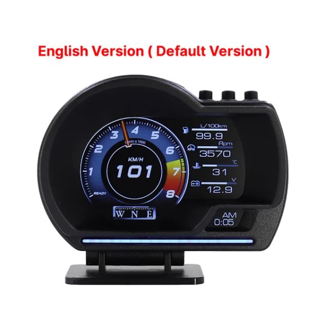 Vjoycar V60 Newest Head Up Display Auto Display OBD2+GPS Smart Car HUD Gauge Digital Odometer Security Alarm Water&Oil Temp. RPM