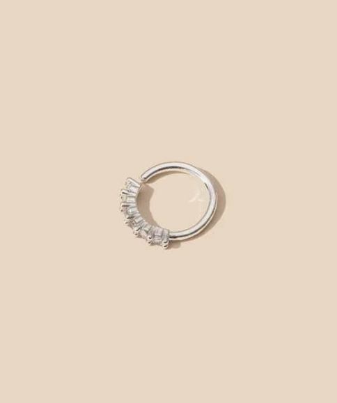 1pc Personality Simple Copper & Cubic Zirconia Luxury Nose Ring For Women, Charm Nose Stud Party Gift Copper Jewelry