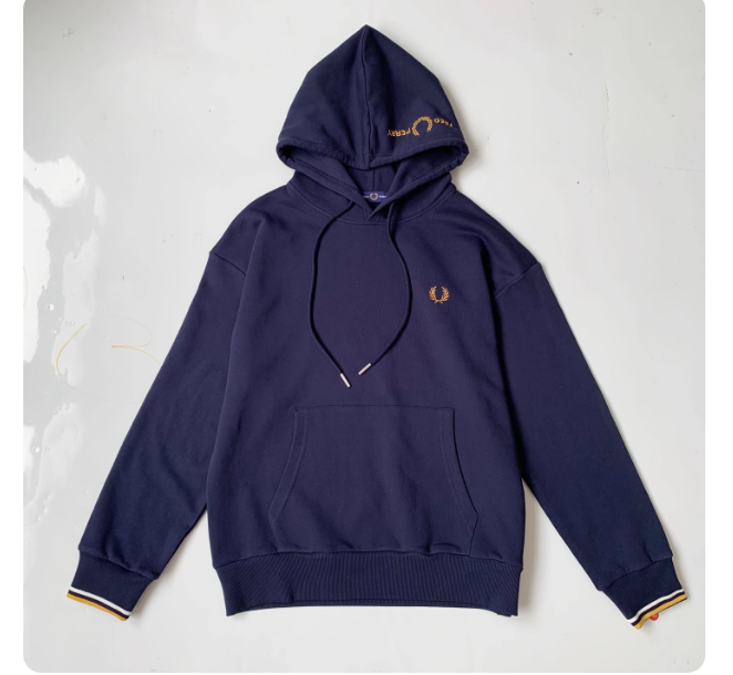 Unisex 25 Japanese wheat ear embroidery hooded letter embroidered kangaroo pocket tea bag sweatshirt