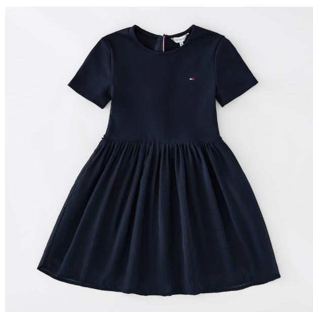 4-16 years old French style girl baby girl modal short-sleeved T-shirt dress mesh splicing dress summer