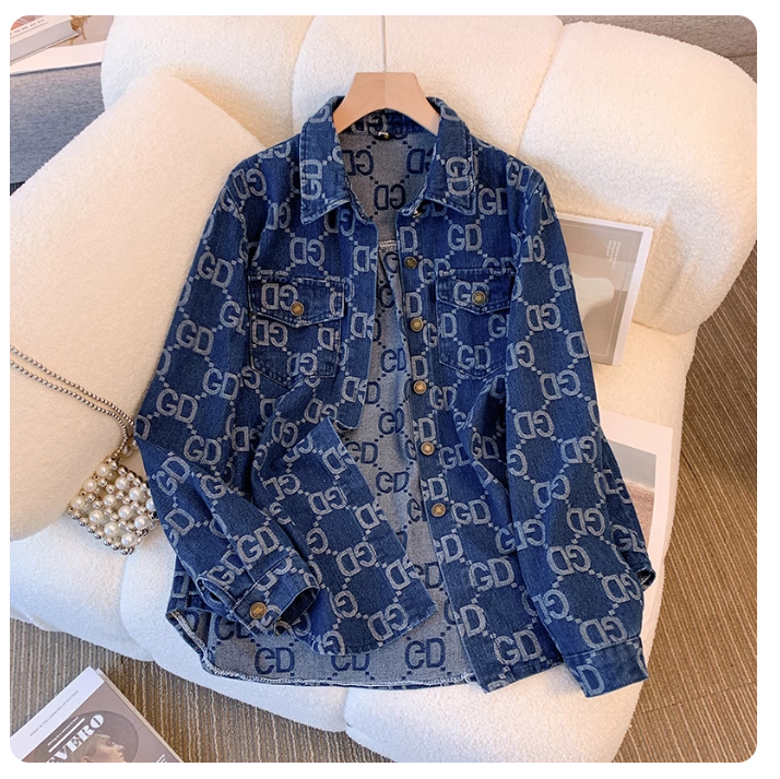 Small Chanel style denim jacket women's spring and autumn 2025 new casual versatile shirt this year popular loose jacket tops