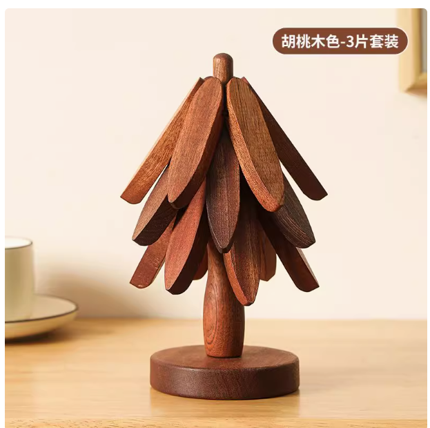 Insulation pad, a tree anti-scalding pad, dining table insulation pad, high-grade dining plate and bowl pad, high temperature resistant solid wood tableware pad