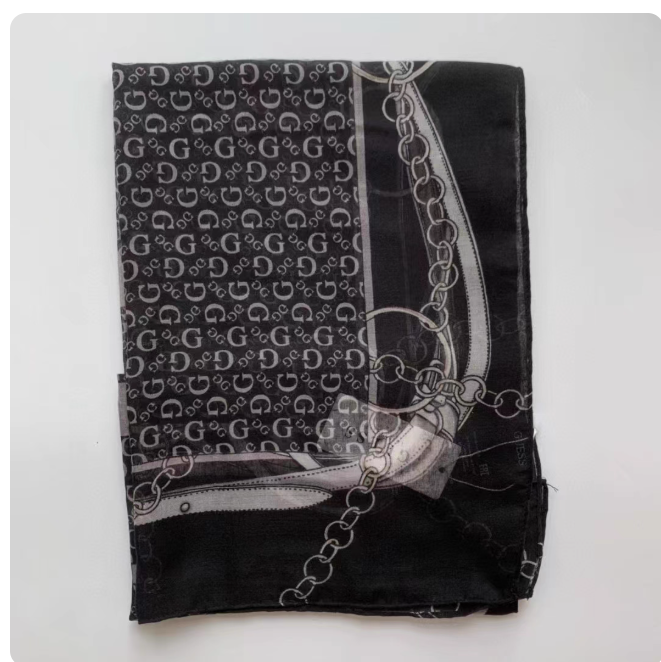 Export tail single autumn and winter women's letter cotton and linen scarf spring autumn and summer all-match travel vacation sunscreen silk scarf