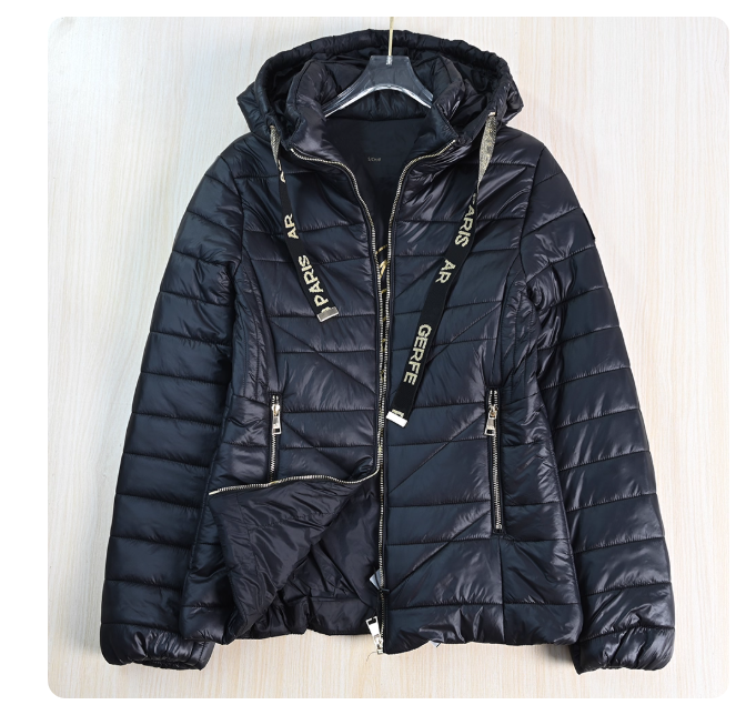 Siqi women's clothing 258/11 temperament warm quilted letter ribbon slim fit cotton casual cotton coat