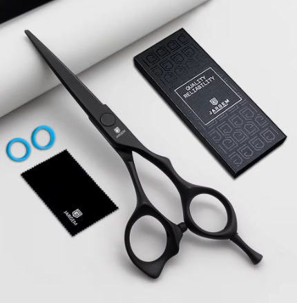 Japanese Hair Scissors Premium Matte Black 6 Inch Hair Cutting Scissors Barber Hairdressing Tools