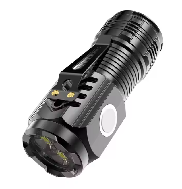 3 LED Rechargeable Glare Flashlight Plastic Model Super Bright Mini Portable Flashlight Outdoor Torch With Clip Magnet