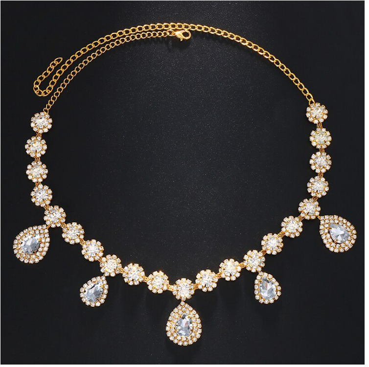 Amazon's new luxury rhinestone headband, bohemian style, teardrop design, perfect for brides and bridal headbands. (06)