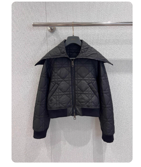 Nanyou high-end autumn and winter new diamond pattern large lapel cotton coat retro elegant temperament