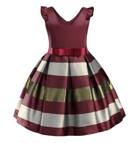 Baby Girls Striped Dress For Girls Formal Wedding Party Dresses Kids Princess Christmas Dress Costume Children Girls Clothing