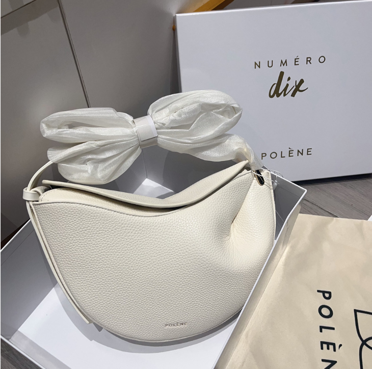 Cross-border French Polene women's bag 2024 new pea bag Paris lychee pattern one-shoulder crossbody dumpling women's bag