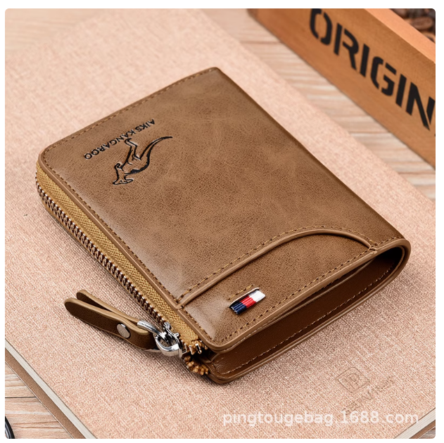 Wallet Men's 2024 New Anti-theft Anti-magnetic Business Wallet Driver's License Retro Short Multi-card Small Card Holder
