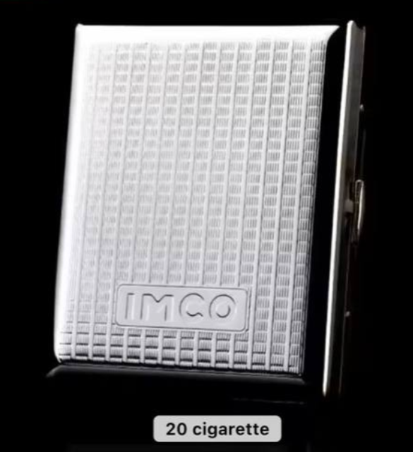 (20-16 pcs 84mm Cigarettes ) IMCO Cigarette Case Metal Silver Box