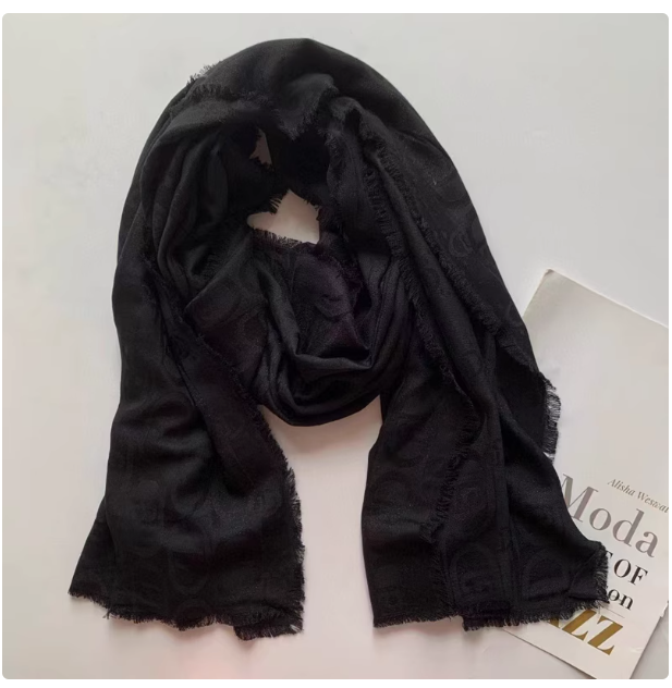 Foreign trade export original single tail single 2024 new thin silver silk scarf female spring autumn winter temperament versatile silk scarf