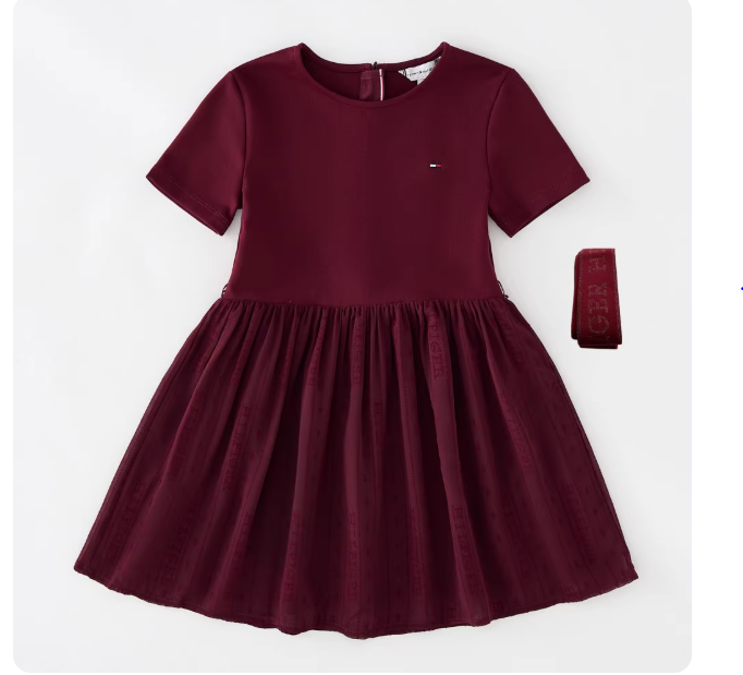 4-16 years old French girl baby girl modal short-sleeved T-shirt dress mesh splicing dress summer