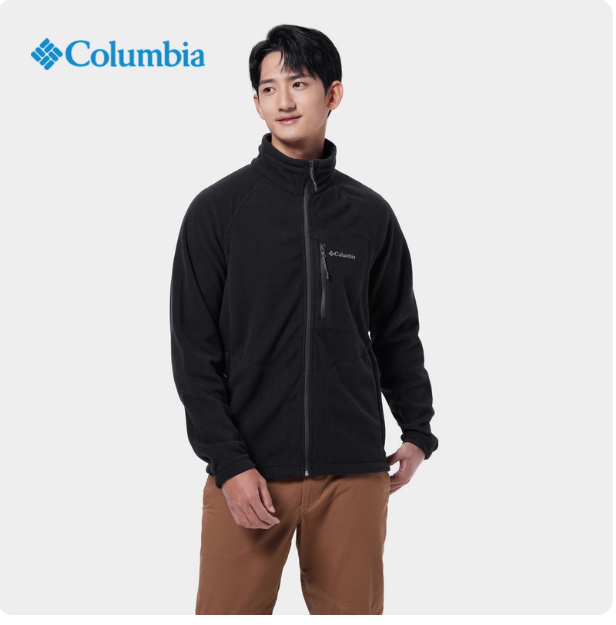2025 autumn and winter new Columbia men's wear-resistant warm and comfortable cardigan stand collar fleece jacket AE3039
