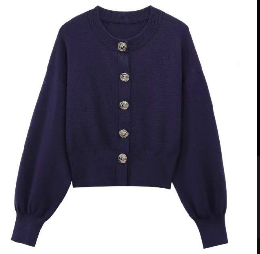 Cross-border foreign trade wholesale 2025 European and American style women's clothing new flower button knitted jacket skirt