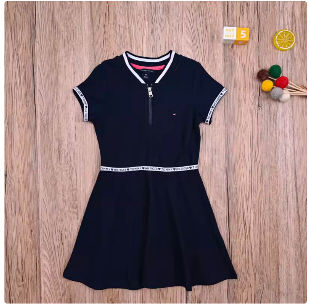 TM foreign trade girls summer style pearl cotton dress children baby cute casual ladies short-sleeved princess dress