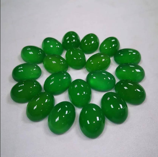 Wholesale Green Agate Jade Chrysoprase Red Agate Crystal Natural Stone Oval Ring Face Stone Cabochon Gemstone