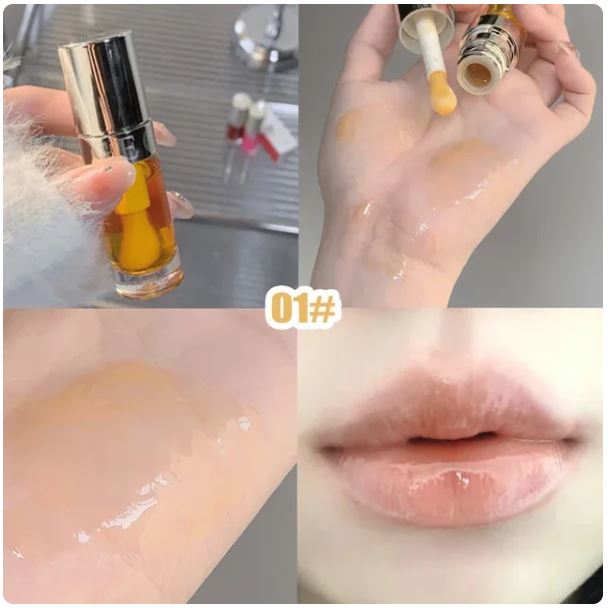 Jelly Violet Glass Lip Oil Moisturizing Transparent Plumper Lip Gloss Makeup Nutritious Liquid Lipstick Big Brush Lip Care