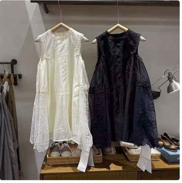 Girls dress children's skirt sleeveless summer dress 2025 new big children vest long skirt thin fashionable knee-length fashion