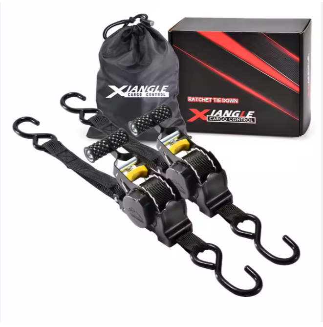 2pk 1" X 3m 1500lbs Self Retracting Auto Retractable Ratchet Tie Down Strap Retractable Ratchet Strap
