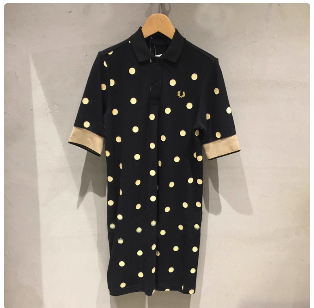 2025 Spring and Summer New FP Wheat Ear Embroidery Classic Polka Dot Polo Dress Casual Versatile Slim Straight Skirt Women