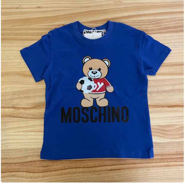 Football Bear Children's Short-sleeved T-shirt 2023 Spring and Summer New Children's Clothing Loose Boys Girls Pure Cotton Half-sleeved T-shirt