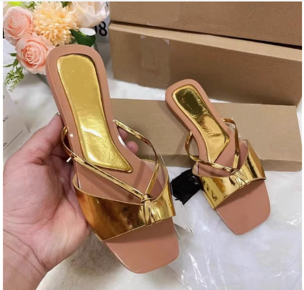 2024 Summer European and American Internet celebrity ZAR new flat sandals slippers women Flat Sandals Slippers Women
