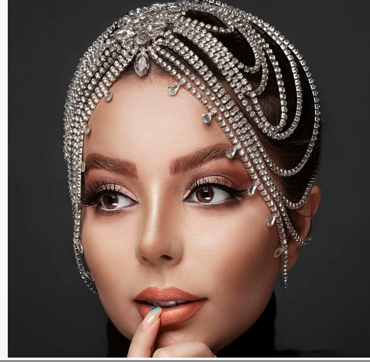 Amazon's best-selling multi-layered rhinestone hair chain, a fashionable performance accessory for women.