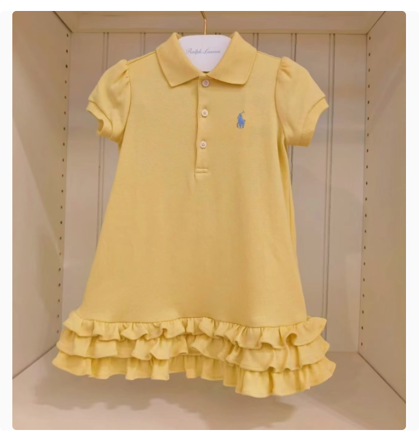 Delivery in April 25th, Lajia high-end full-print embroidery cake dress spring and summer new girls dress short sleeve