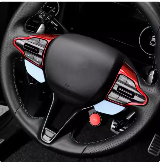 Suitable for Hyundai Elantra N Veloster steering wheel cover carbon fiber decoration modification