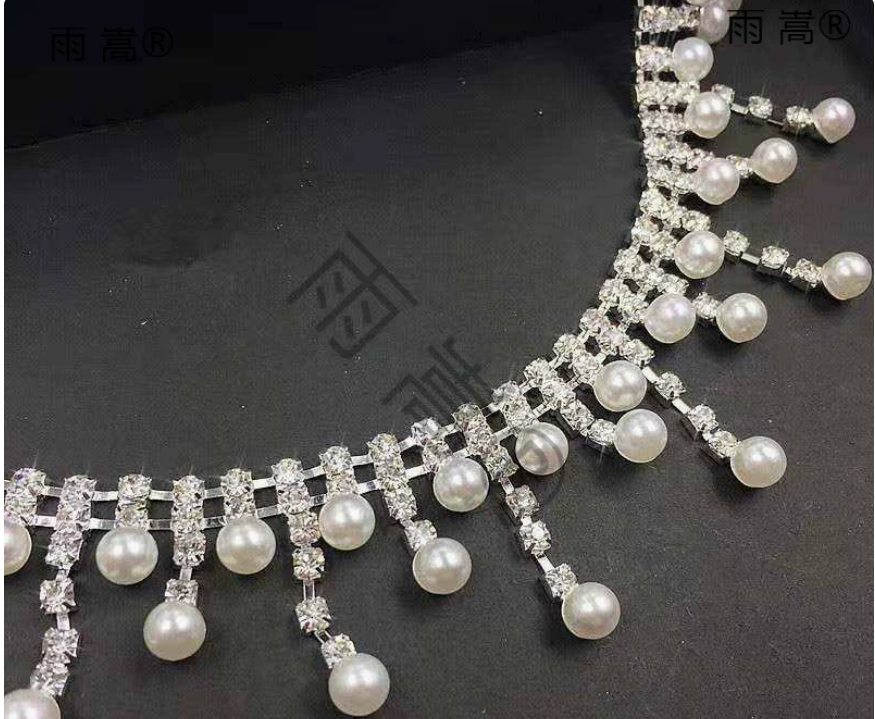 Pearl and rhinestone chain, flower chain, pendant, rhinestone chain, DIY jewelry accessories, tassel collar, hand-sewn clothing and shoe accessories.