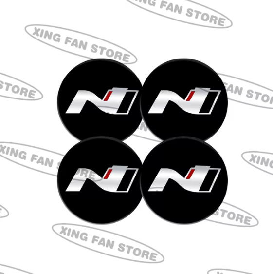 4pcs 56.5mm For N N LINE Elantra I30 I20 Veloster Fastback NX4 Car Logo Wheel Center Cap Rim Badge Aluminum Emblem Sticker